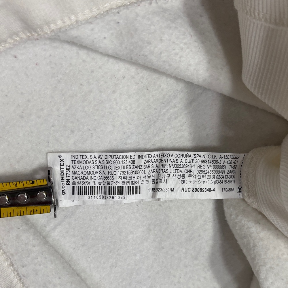 Zara White Sweatshirt with Pink Metallic Graphic - Picture 12 of 13